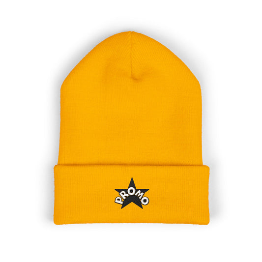 Black Star Embroidered Cuffed Beanie