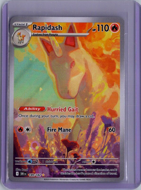 Rapidash - Holo Illustration Rare SV10: Destined Rivals DRI 189/182 NM