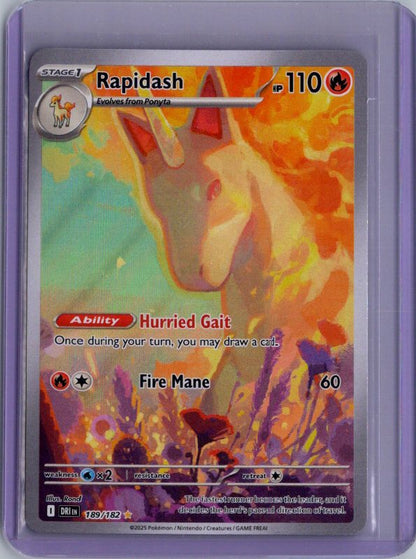 Rapidash - Holo Illustration Rare SV10: Destined Rivals DRI 189/182 NM