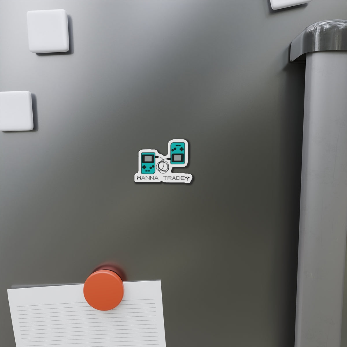 'Wanna Trade?' Teal GBC Die-Cut Magnet