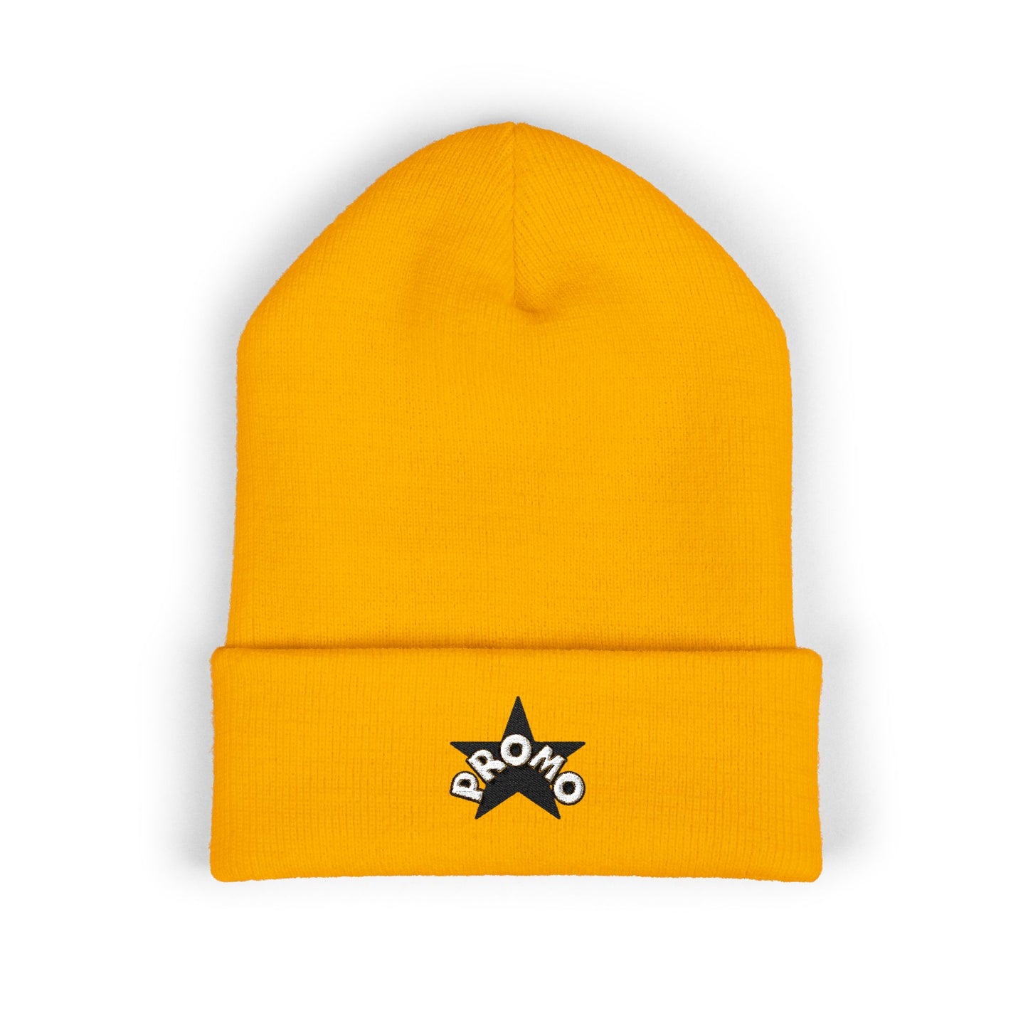 Black Star Embroidered Cuffed Beanie