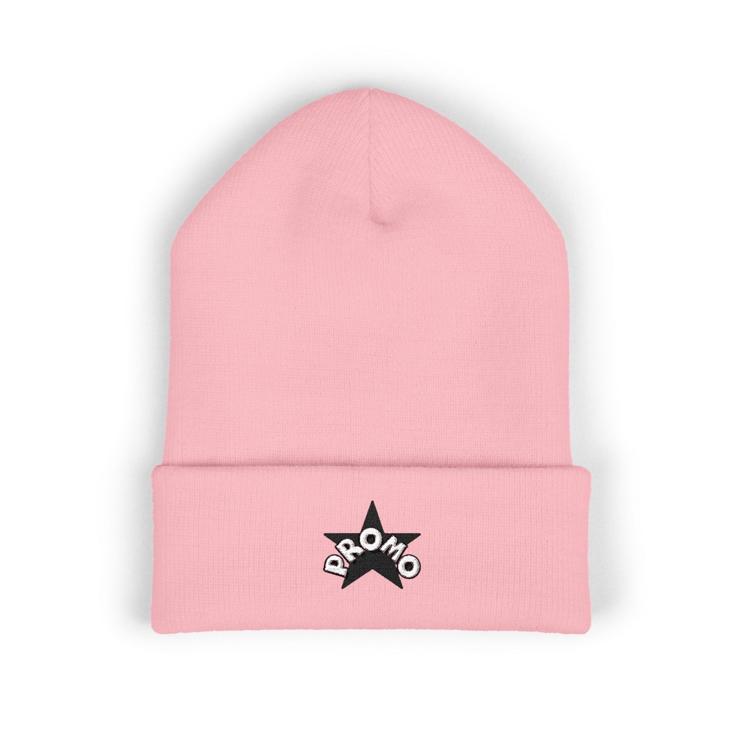 Black Star Embroidered Cuffed Beanie