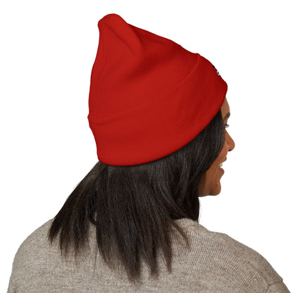 Black Star Embroidered Cuffed Beanie