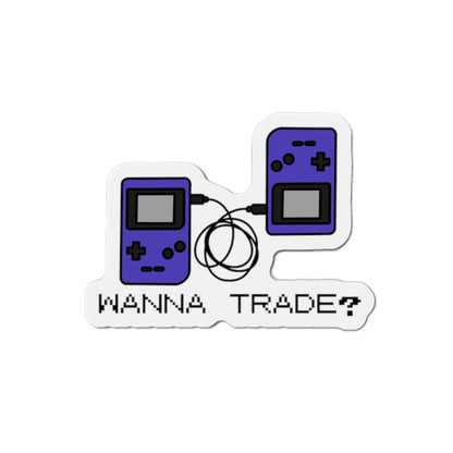 'Wanna Trade?' Purple GBC Die-Cut Magnet