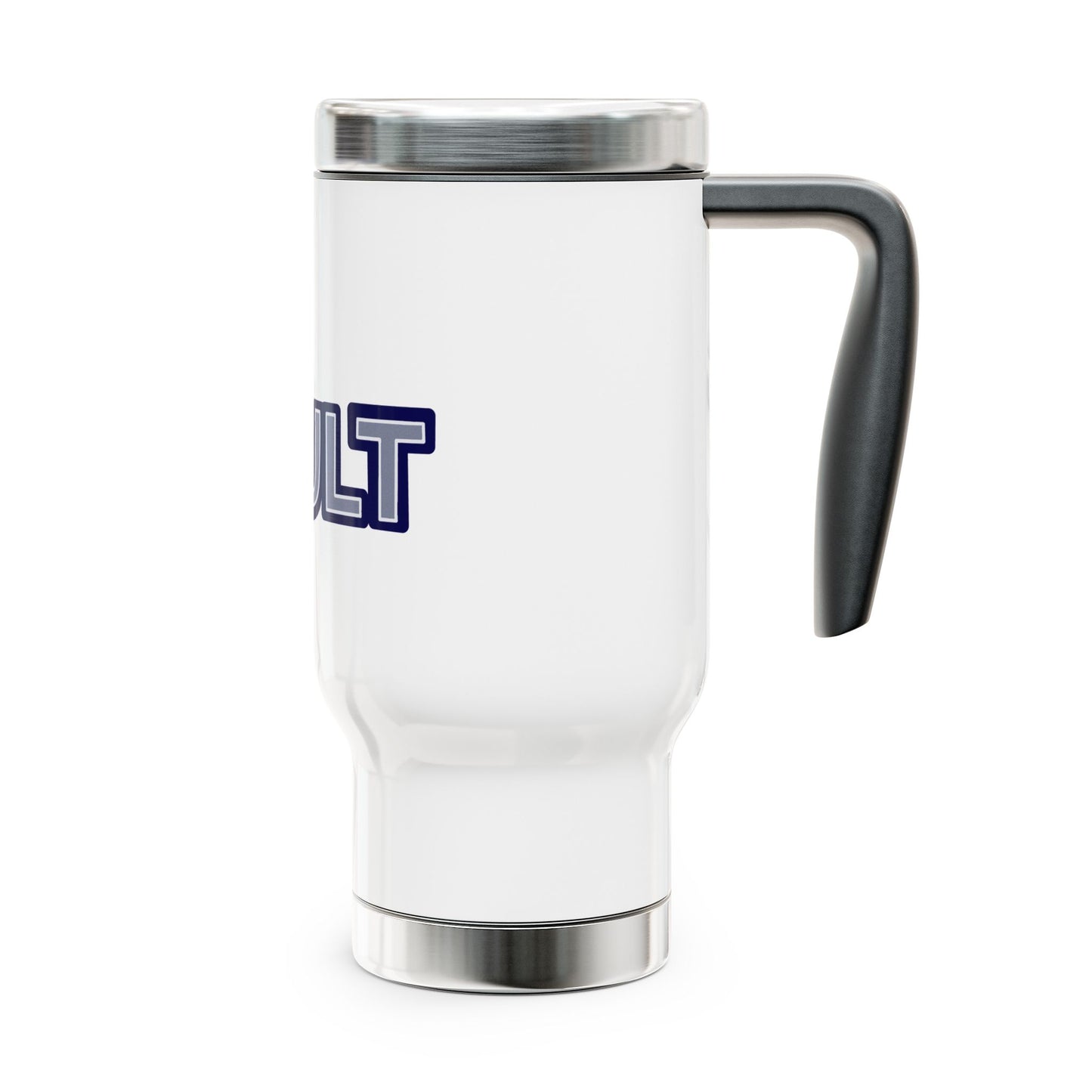 The TCG Vault Logo 14oz Stainless Steel Travel Mug with Handle
