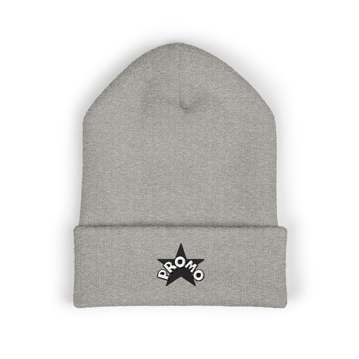 Black Star Embroidered Cuffed Beanie