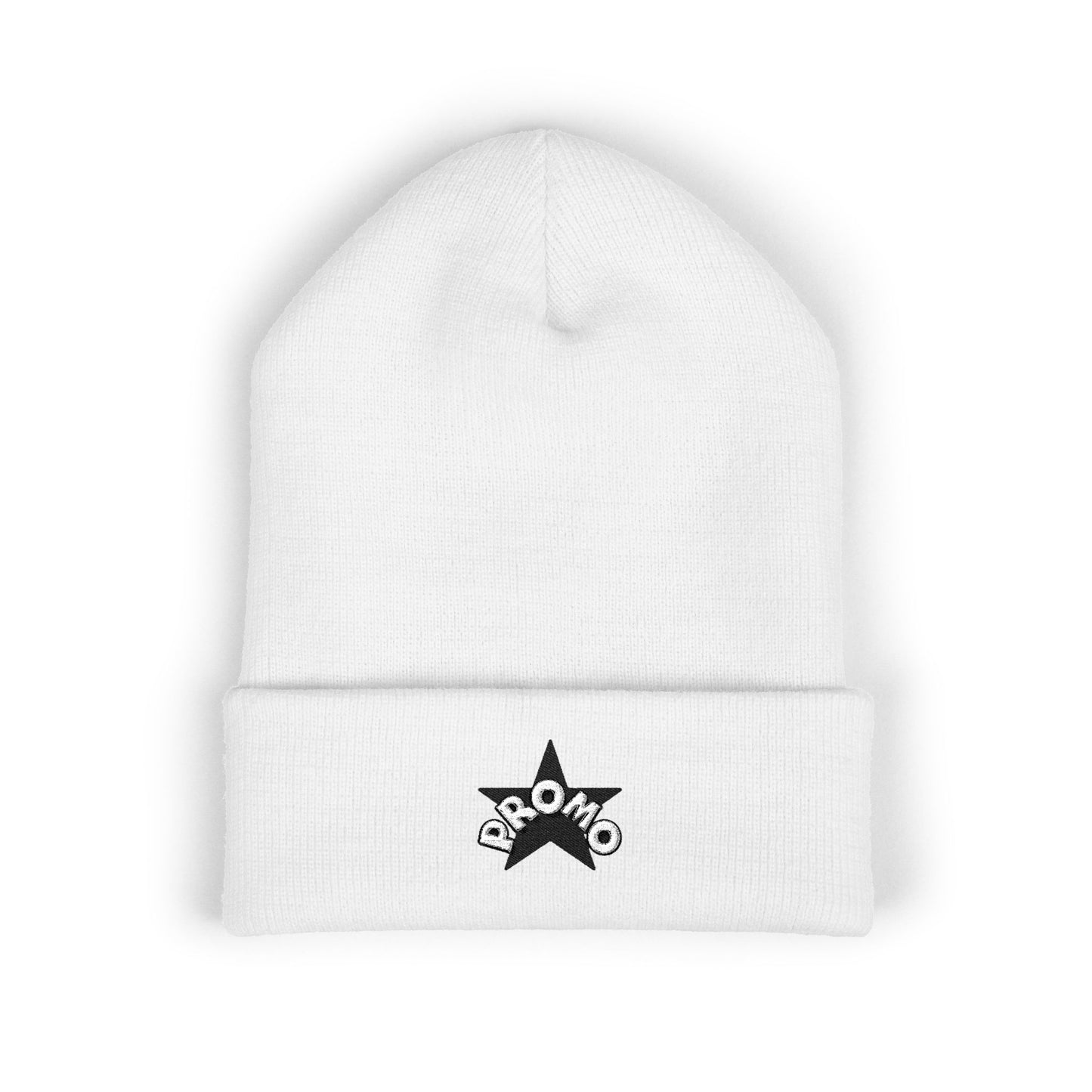 Black Star Embroidered Cuffed Beanie