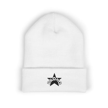 Black Star Embroidered Cuffed Beanie