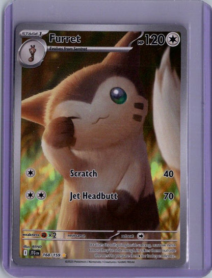 Furret - Holo Illustration Rare SV09: Journey Together JTG 168/159 NM