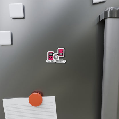 'Wanna Trade?' Pink GBC Die-Cut Magnet