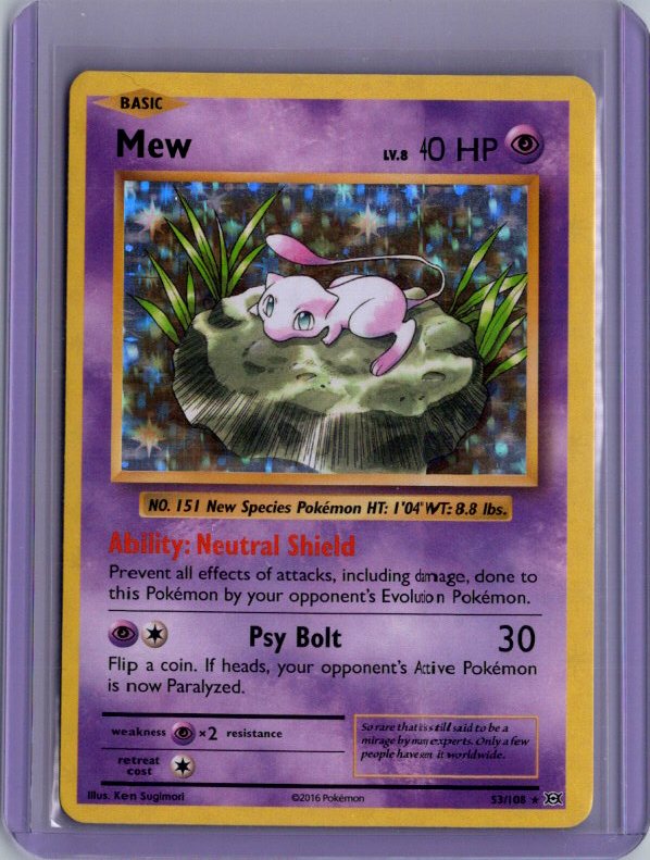 Mew Holo Holo Rare XY - Evolutions EVO 53/108 NM