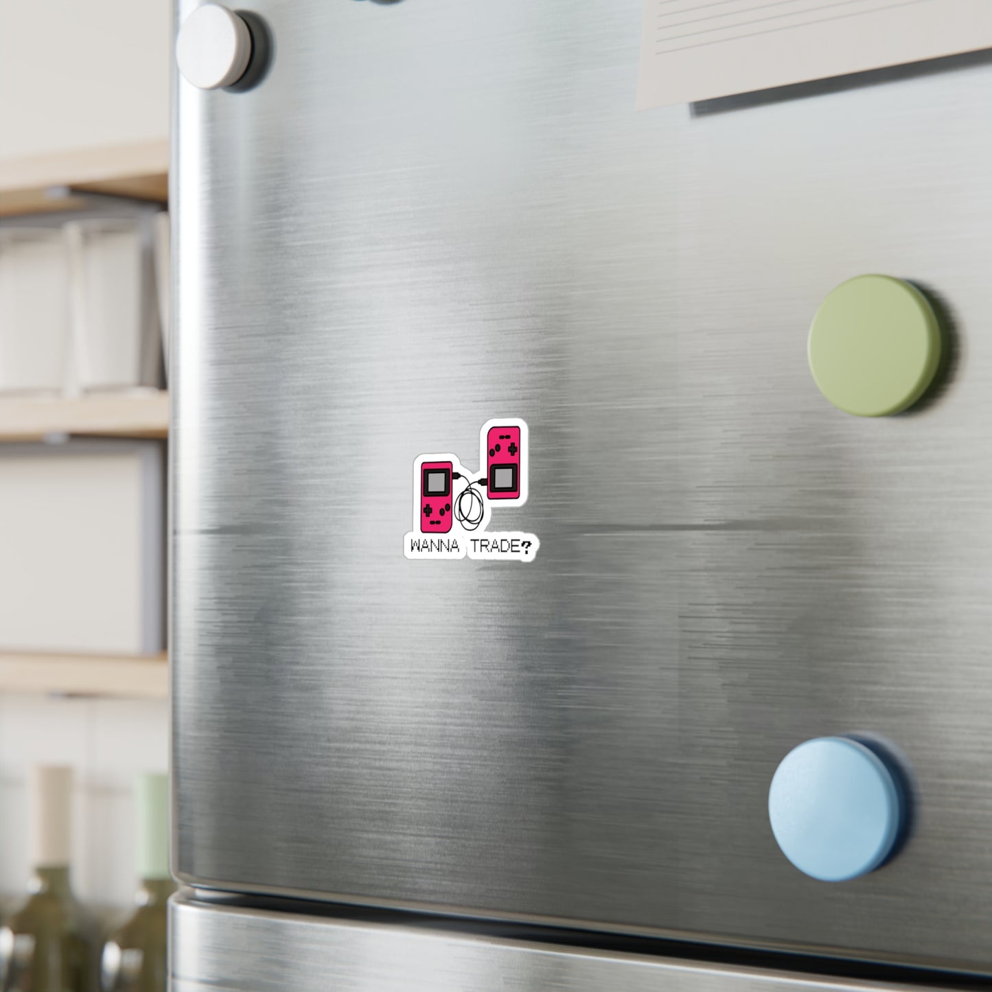'Wanna Trade?' Pink GBC Sticker