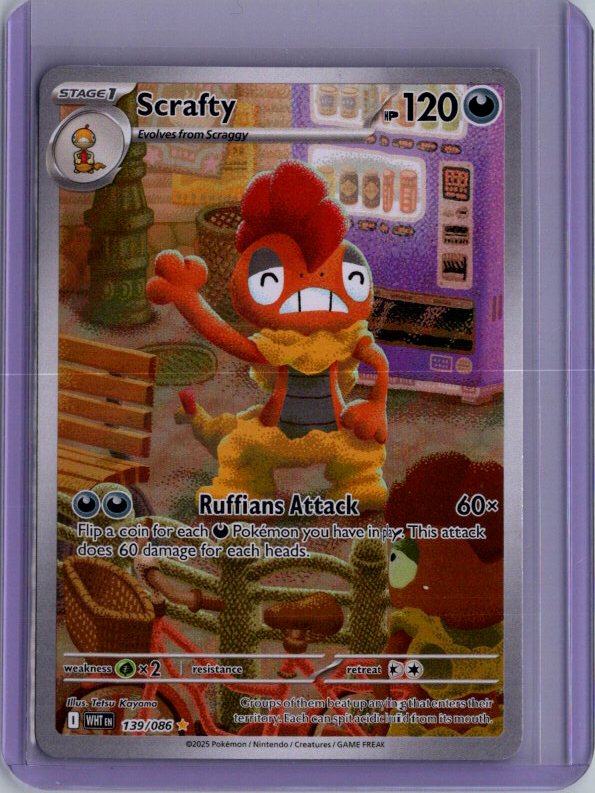Scrafty - Holo Illustration Rare SV: White Flare WHT 139/086 NM