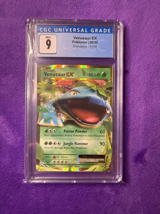 Venusaur EX #1/108 CGC Mint 9 - 2016 XY Evolutions Pokemon Holo Card