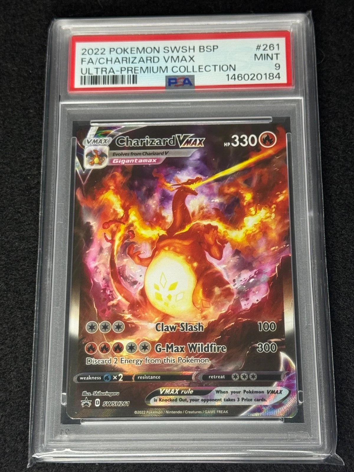 2022 Pokemon SWSH UPC Black Star Promo 261 Charizard Full Art VMAX PSA 9