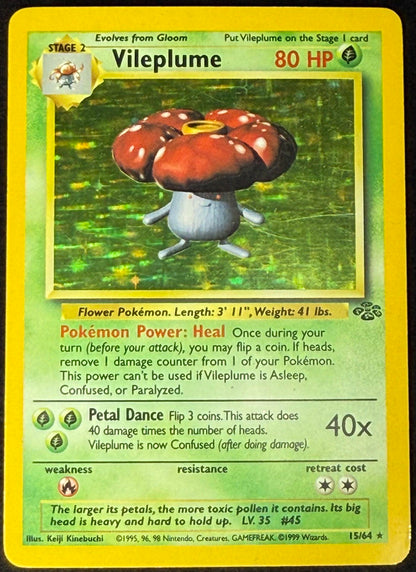 Vileplume #15 Pokémon Jungle Holo Rare 15/64 MP